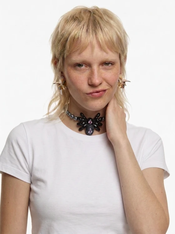 Halloween, biżuteria Halloween, choker Halloween, biżuteria z pająkiem, naszyjnik z cyrkoniami, czarny choker, gothic jewellery, halloween jewellery, limitowana biżuteria Halloween, CACKO biżuteria.